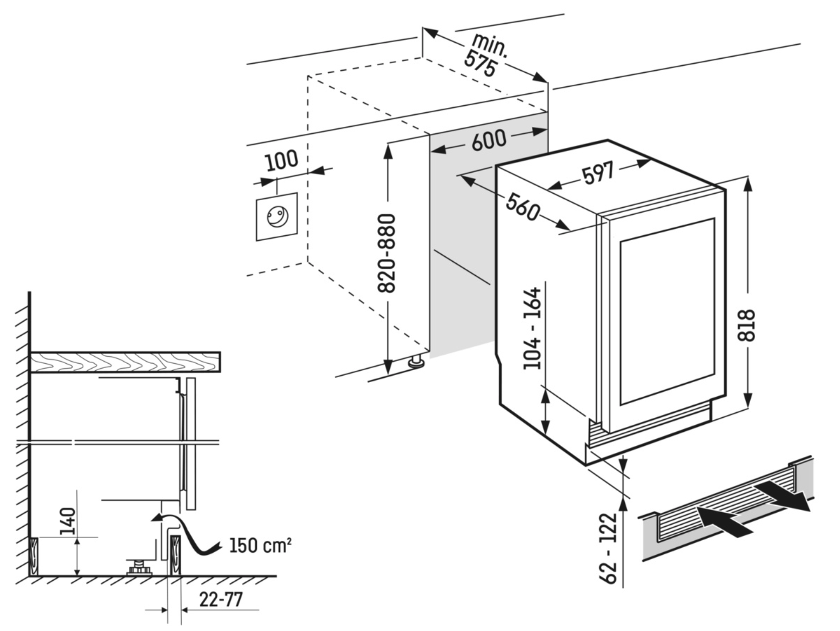 LIEBHERR UWPRI366220 onderbouw wijnkoelkast