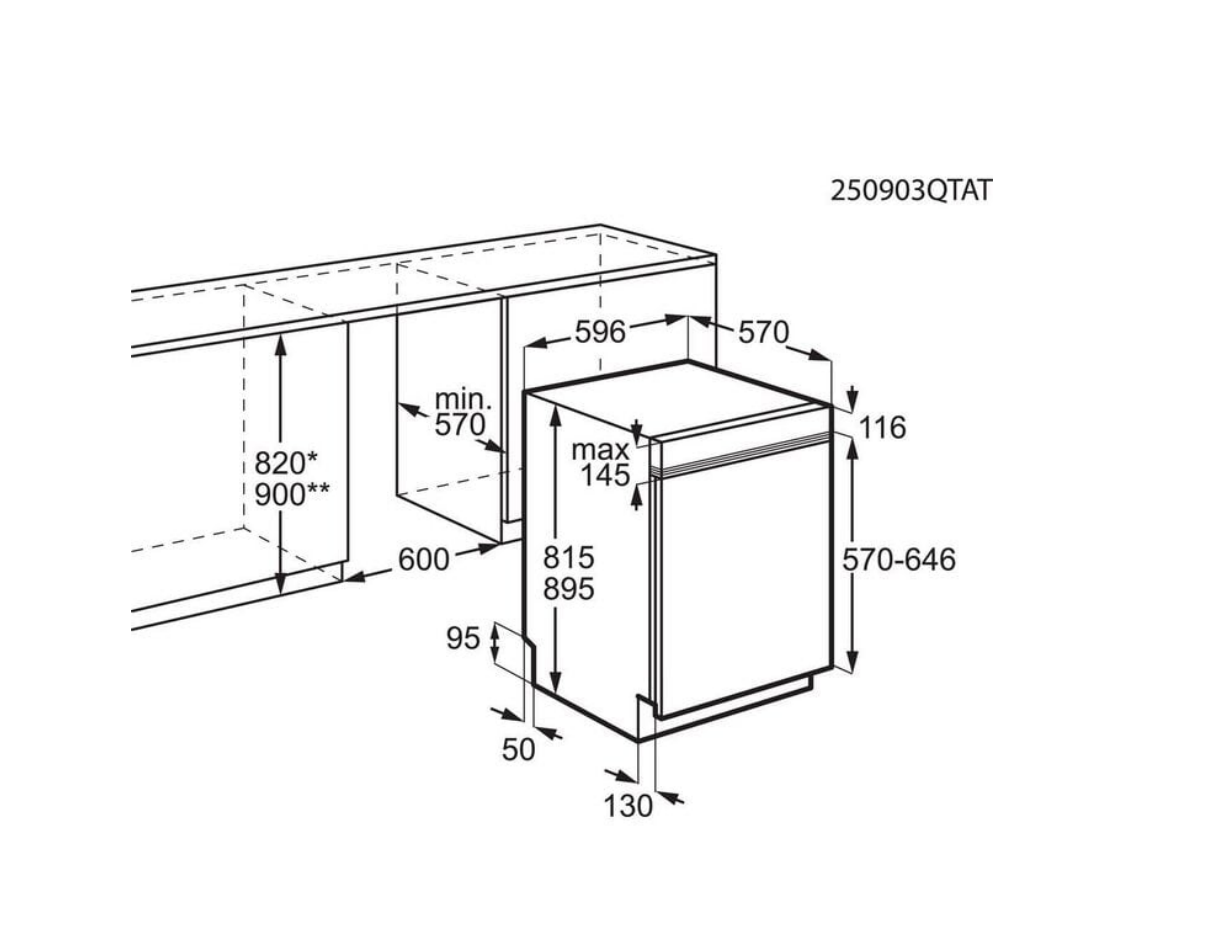 AEG GT8200B2SCM 8000 vaatwasser met bedieningspaneel