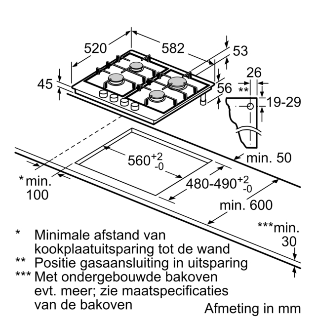 BOSCH PCP6A5I90 SERIE 6 gaskookplaat - 60cm