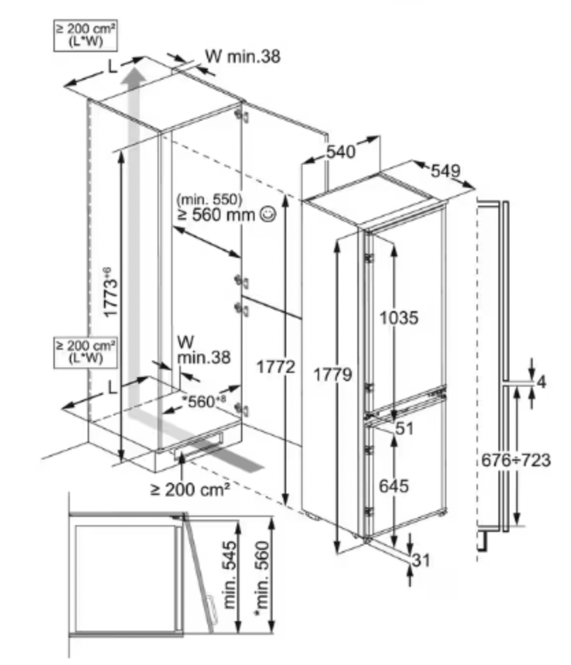 AEG OSC5D181ES 5000 koel-/vriescombinatie - 178cm