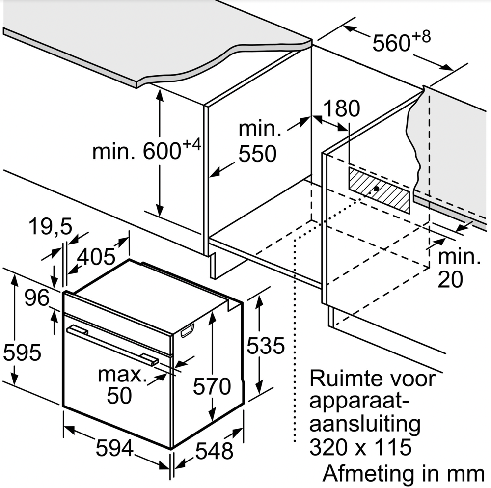BOSCH HBA573BB1 SERIE 4 multifunctionele oven - 60cm BOSCH HBA573BB1 SERIE 4 multifunctionele oven - 60cm