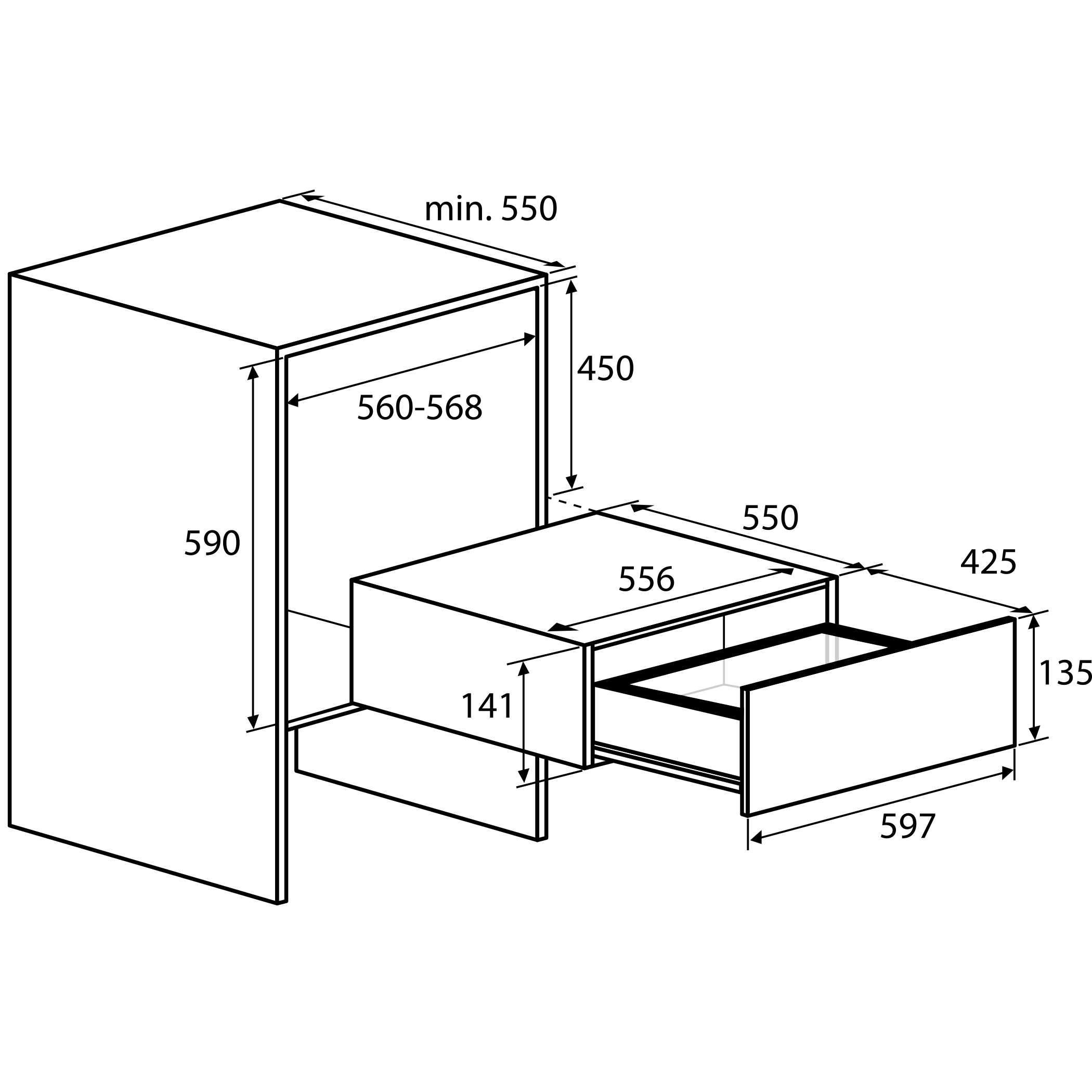 ATAG VD1685M vacumeerlade - 15cm