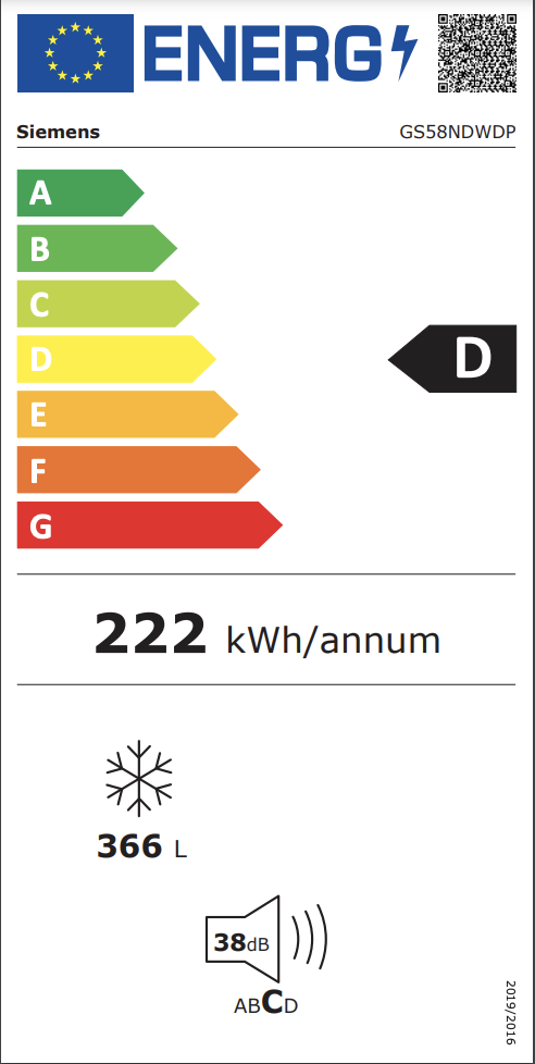 SIEMENS GS58NDWDP IQ500 vrijstaande vriezer - 191cm