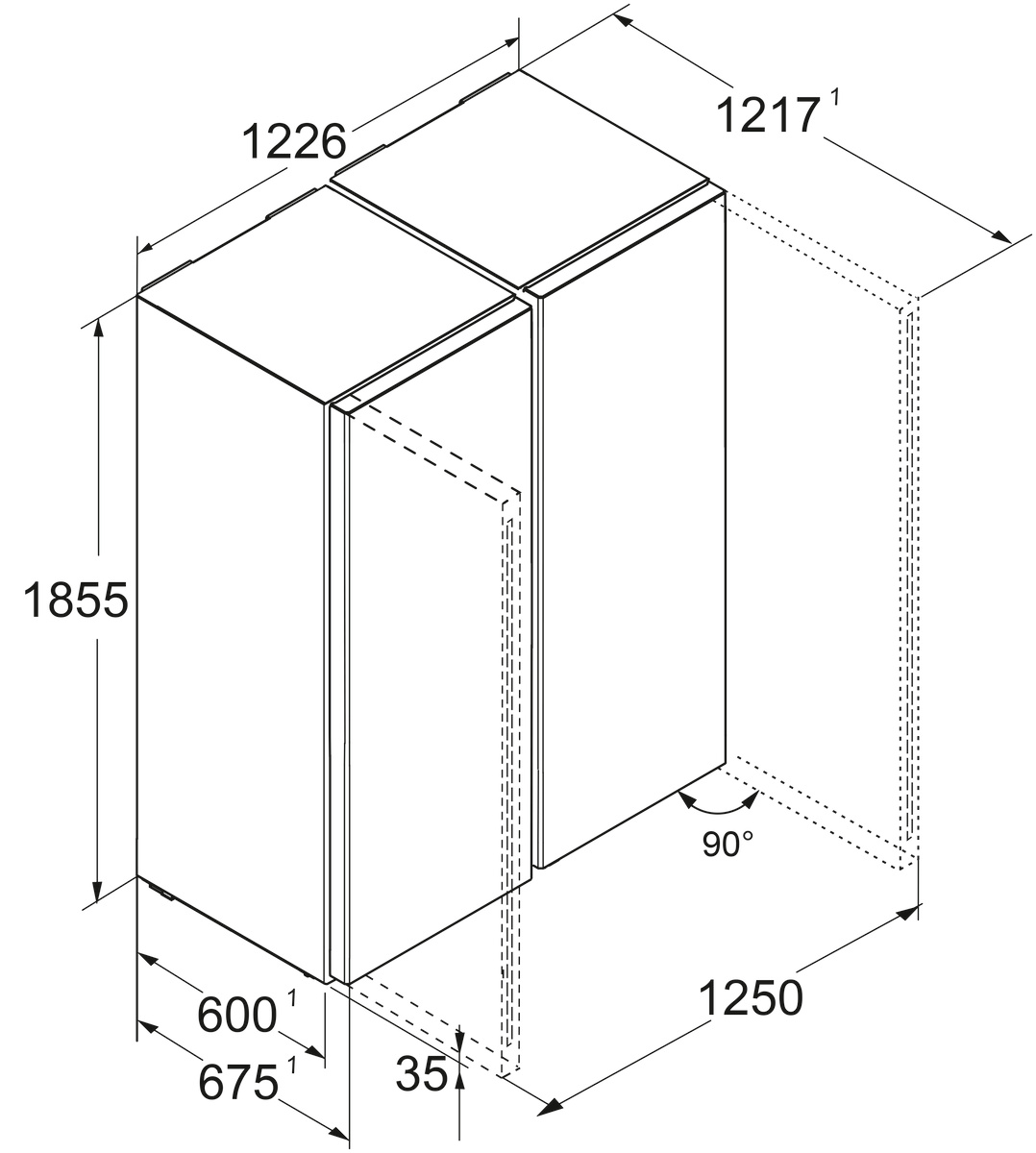 LIEBHERR XRFSD522022 side-by-side - 185cm