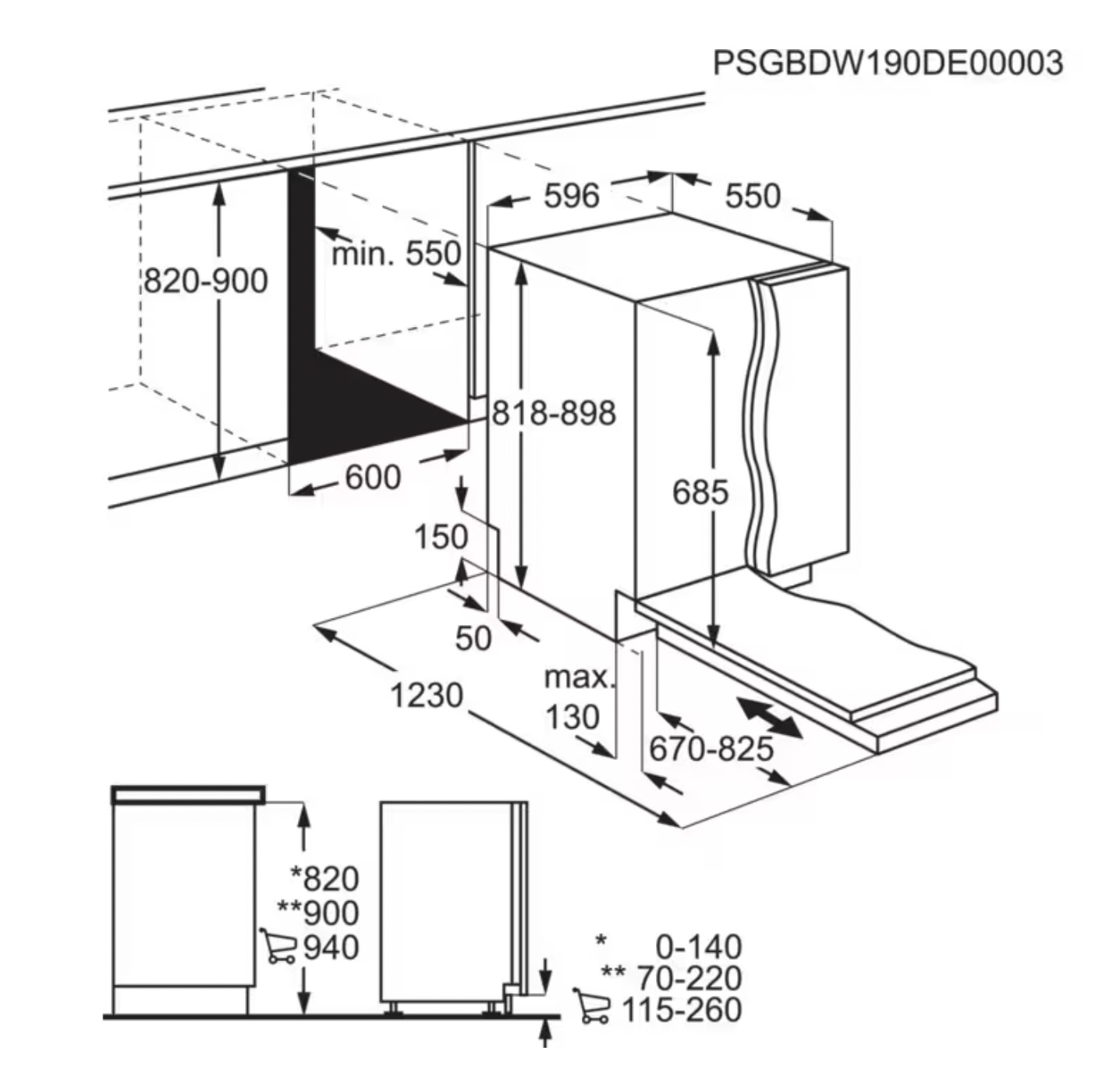 AEG FSE83708P 8000 vaatwasser volledig integreerbaar