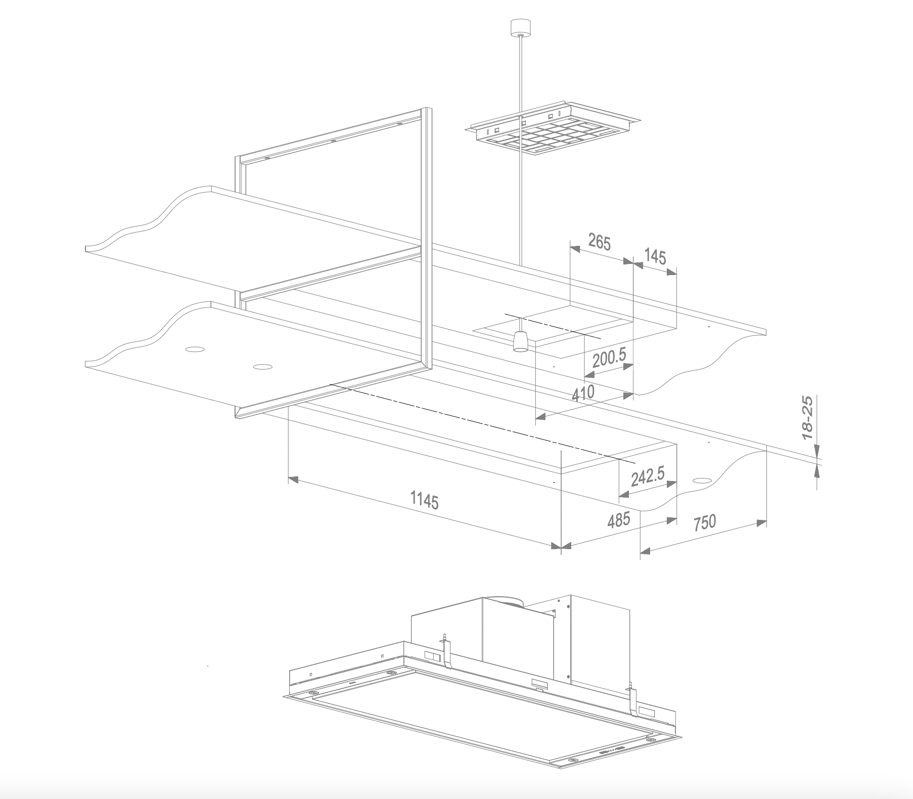 NOVY 15008 eilanddampkap - 120cm