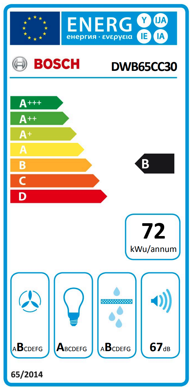 BOSCH DWB65CC30 wandschouwdampkap - 60cm