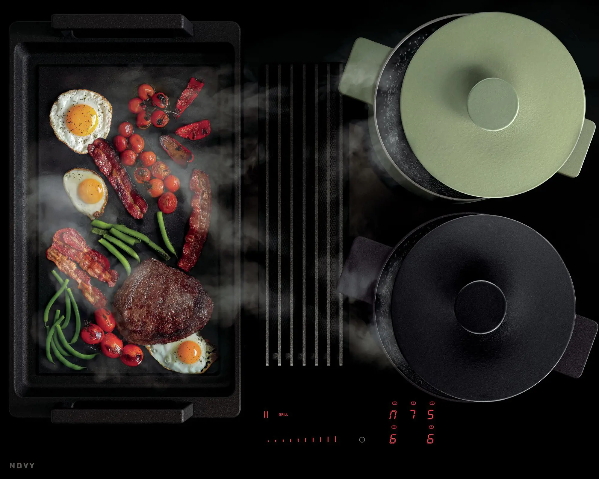 NOVY 1881 EASY kookplaat met afzuiging - 65cm