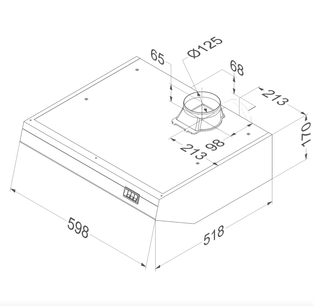 NOVY 936 onderbouw dampkap - 60cm