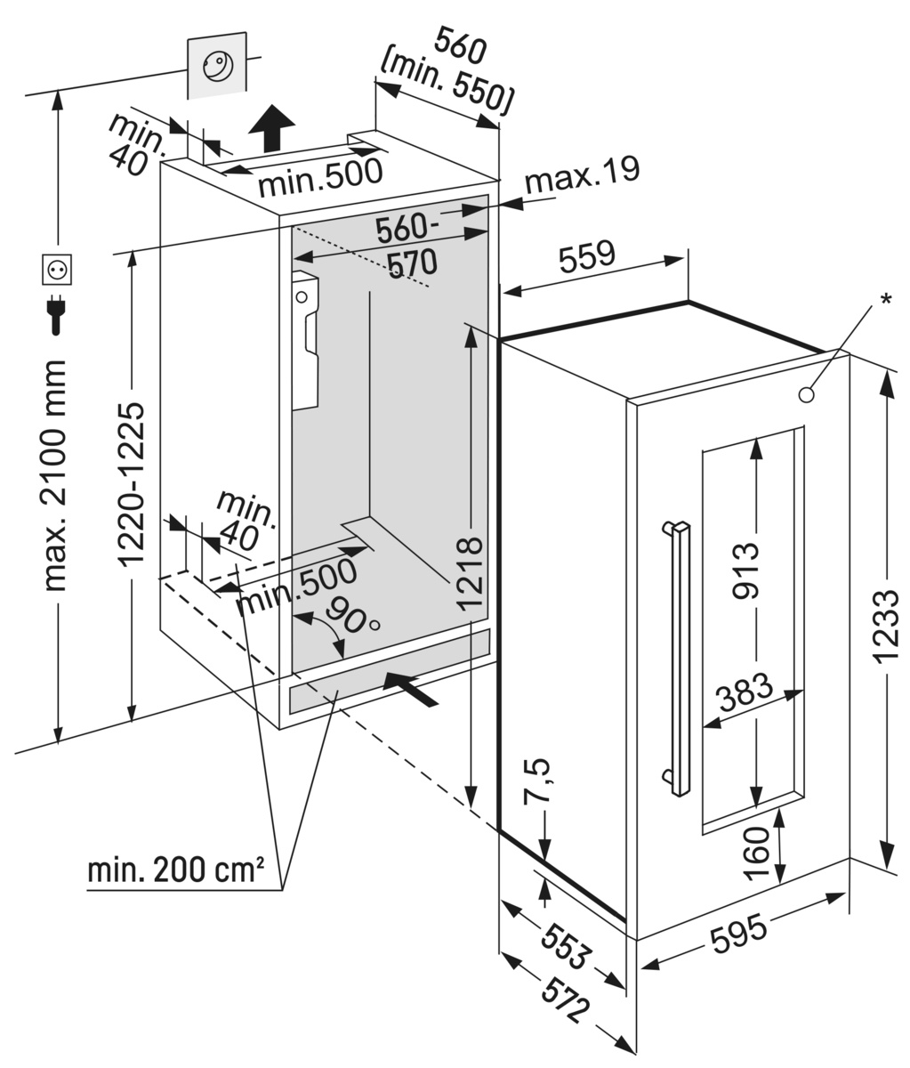 LIEBHERR EWTDF235326 integreerbare wijnklimaatkast