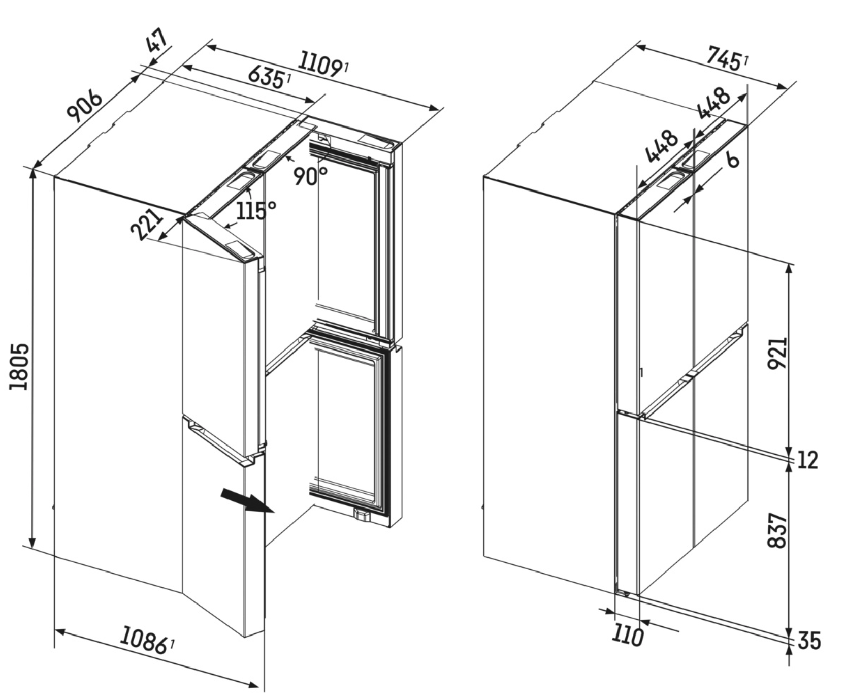LIEBHERR MBTSDI902420 side-by-side