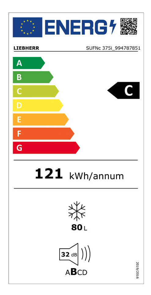 LIEBHERR SUFNC375I20 onderbouw vriezer