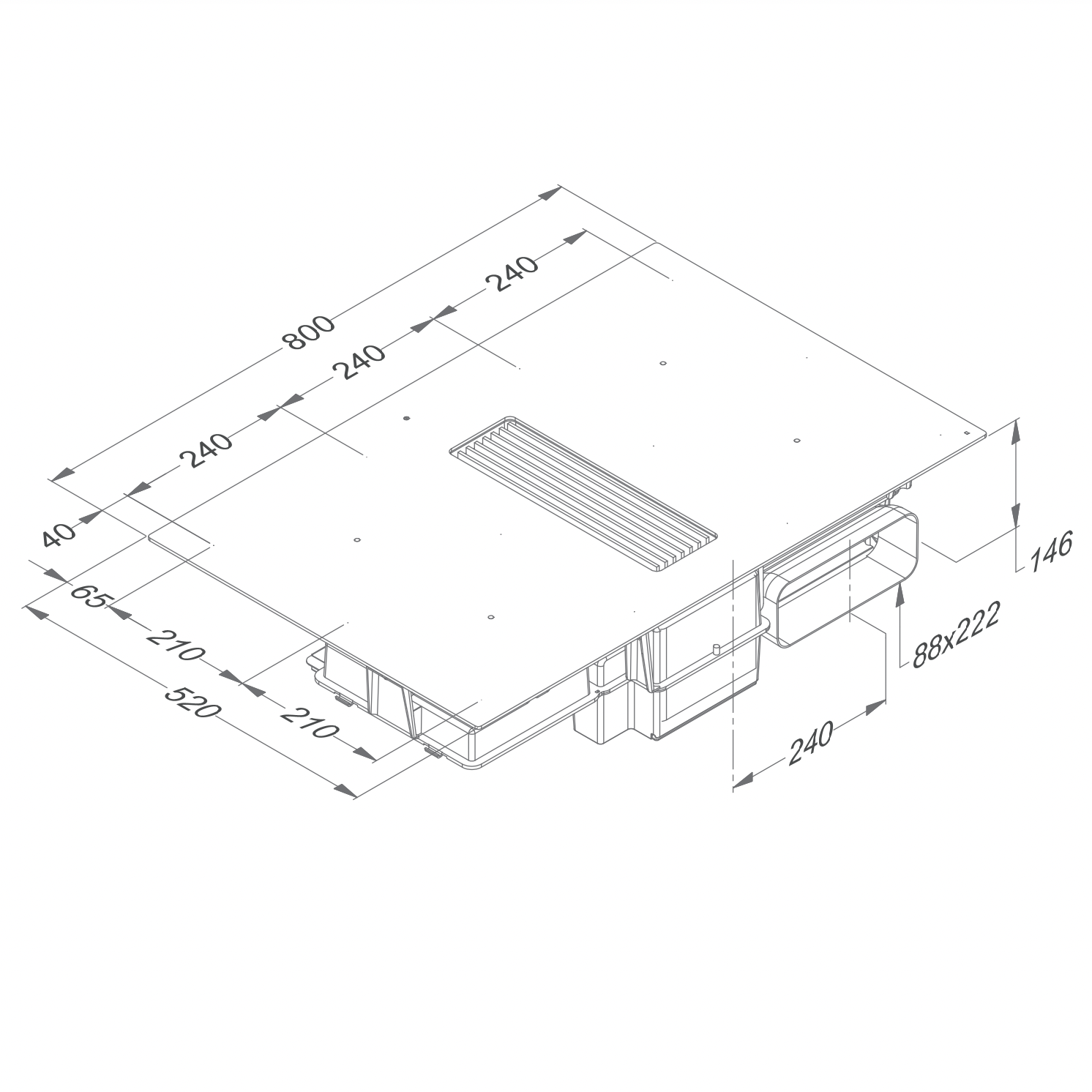 NOVY 1861 EASY kookplaat met afzuiging - 80cm