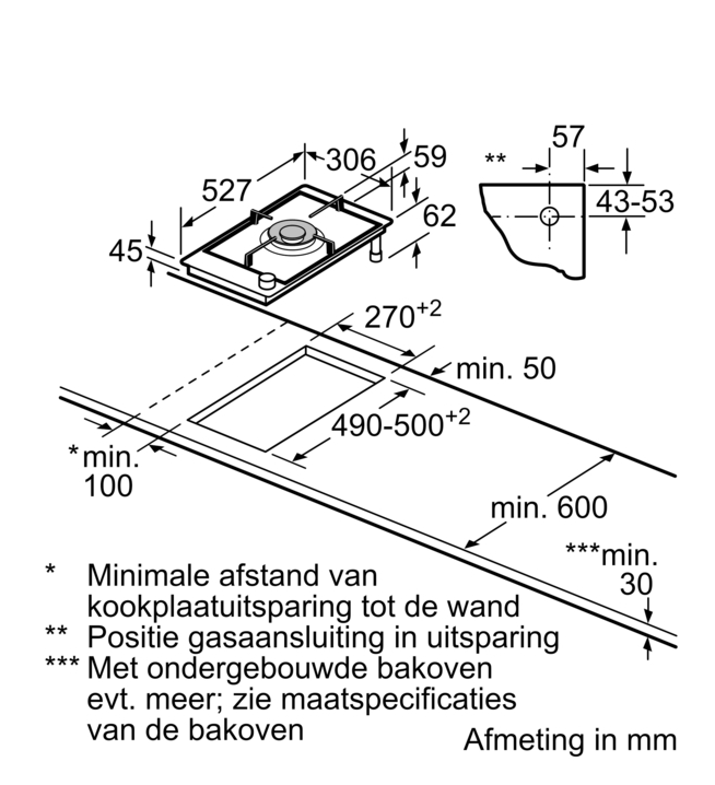 BOSCH PRA3A6I10 SERIE 8 gaskookplaat - domino