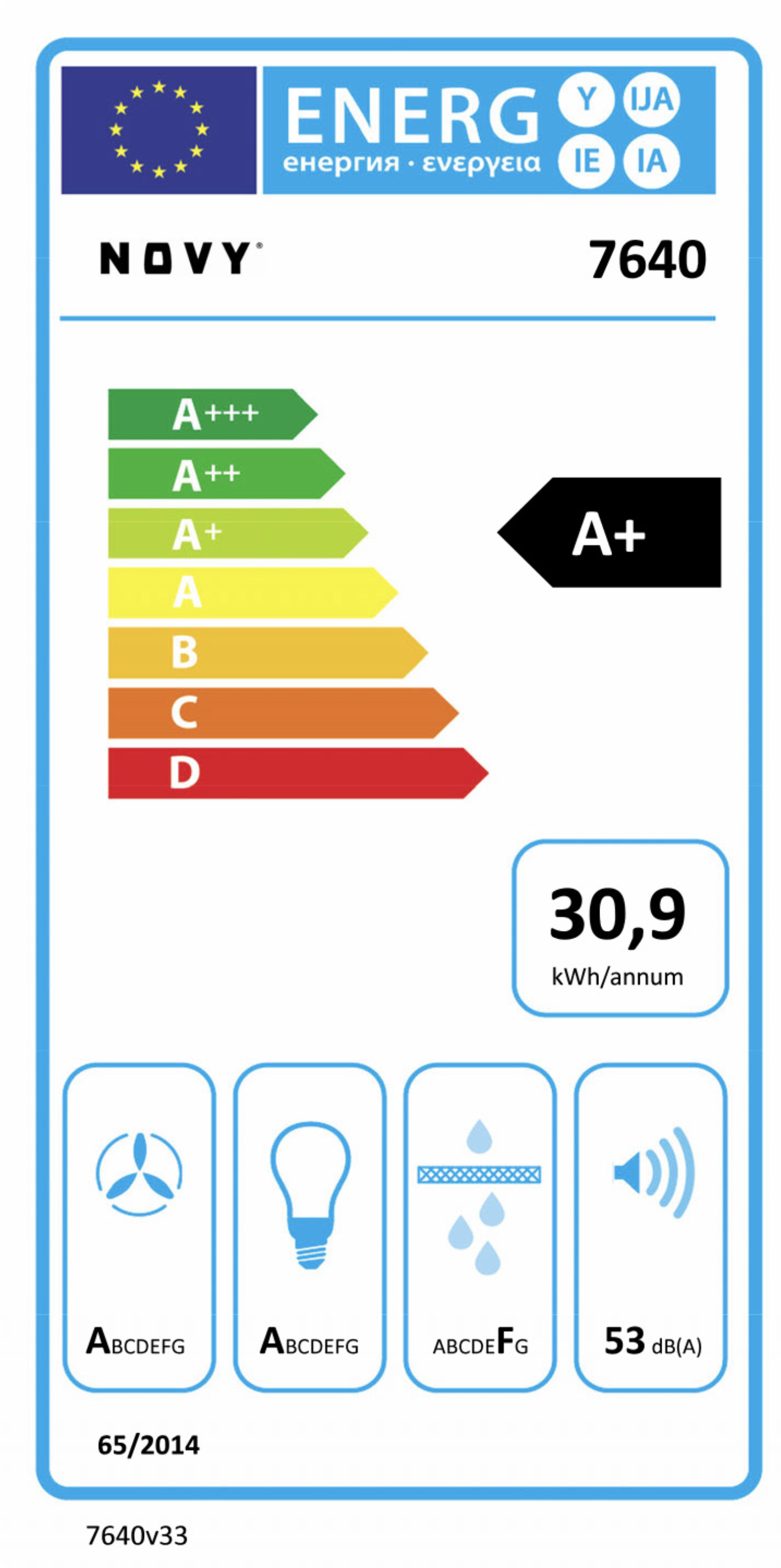 NOVY 7640 Flatline eilanddampkap - 90cm