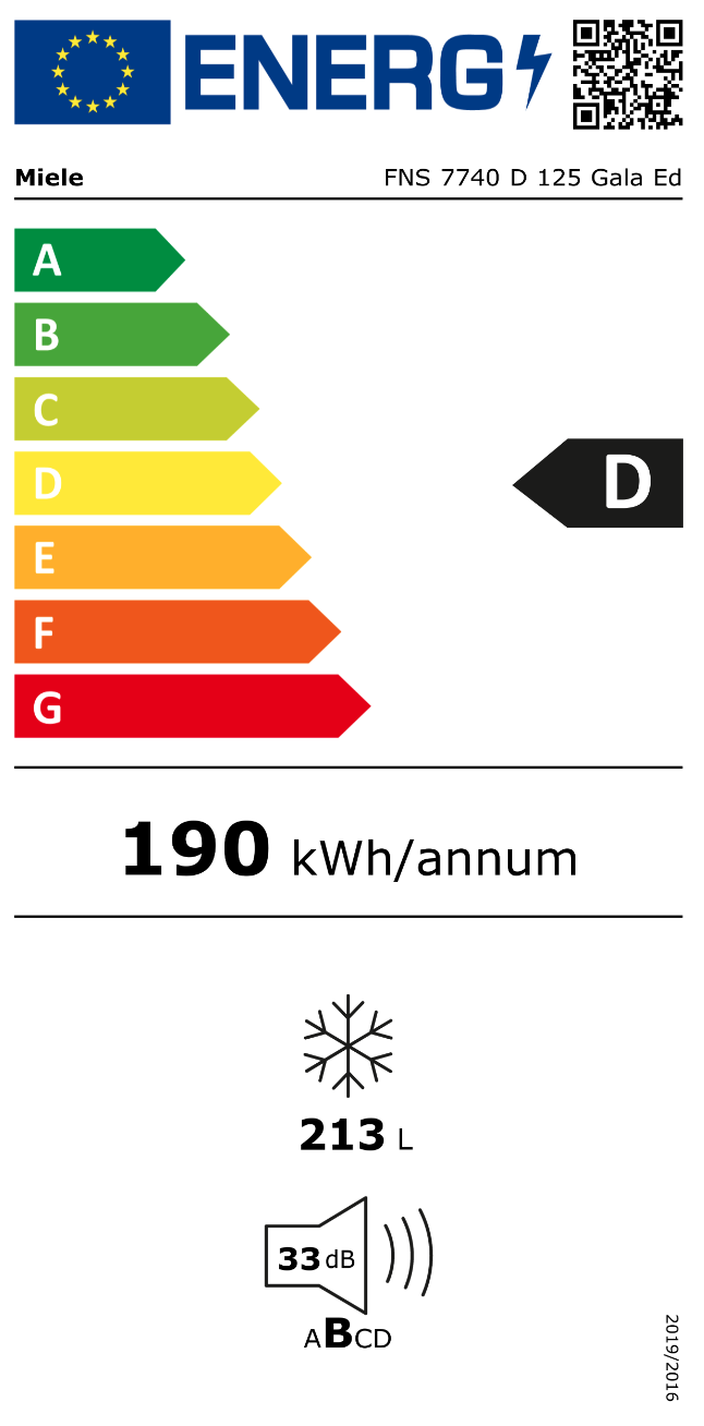 MIELE FNS7740D125GALAEDITION 125 GALA EDITION inbouw vriezer - 177cm