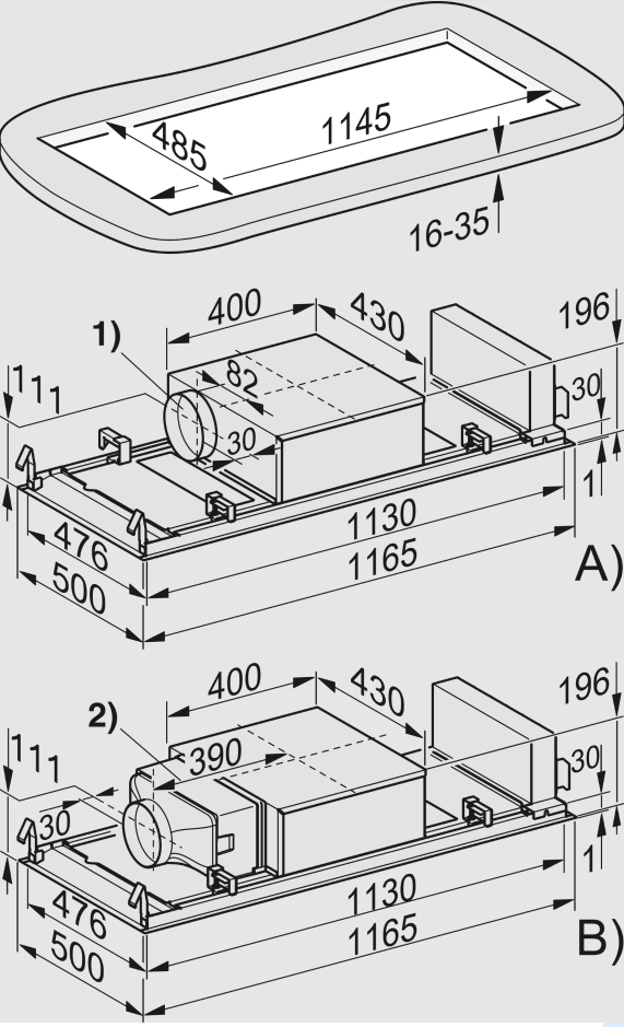 MIELE DAC4240MASW plafonddampkap - 115cm