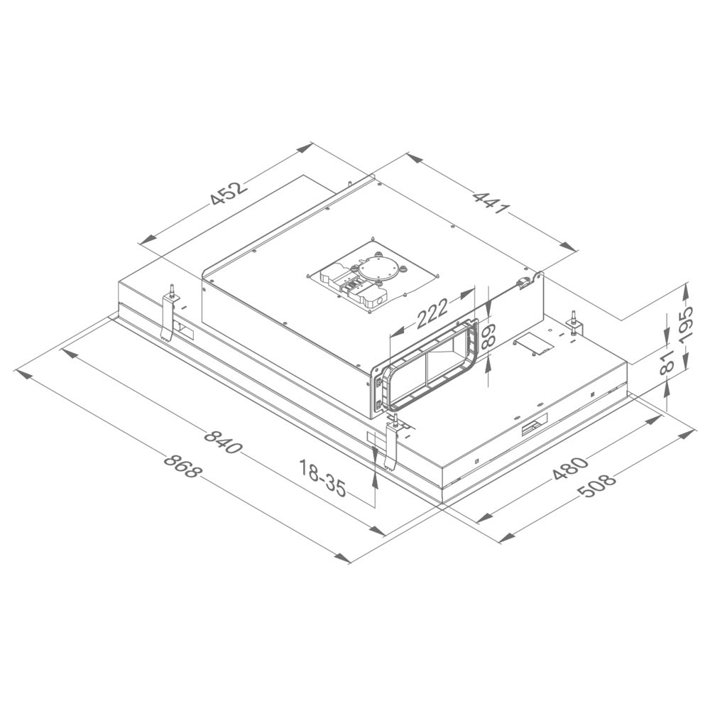 NOVY 6811 Pureline Compact plafonddampkap - 90cm