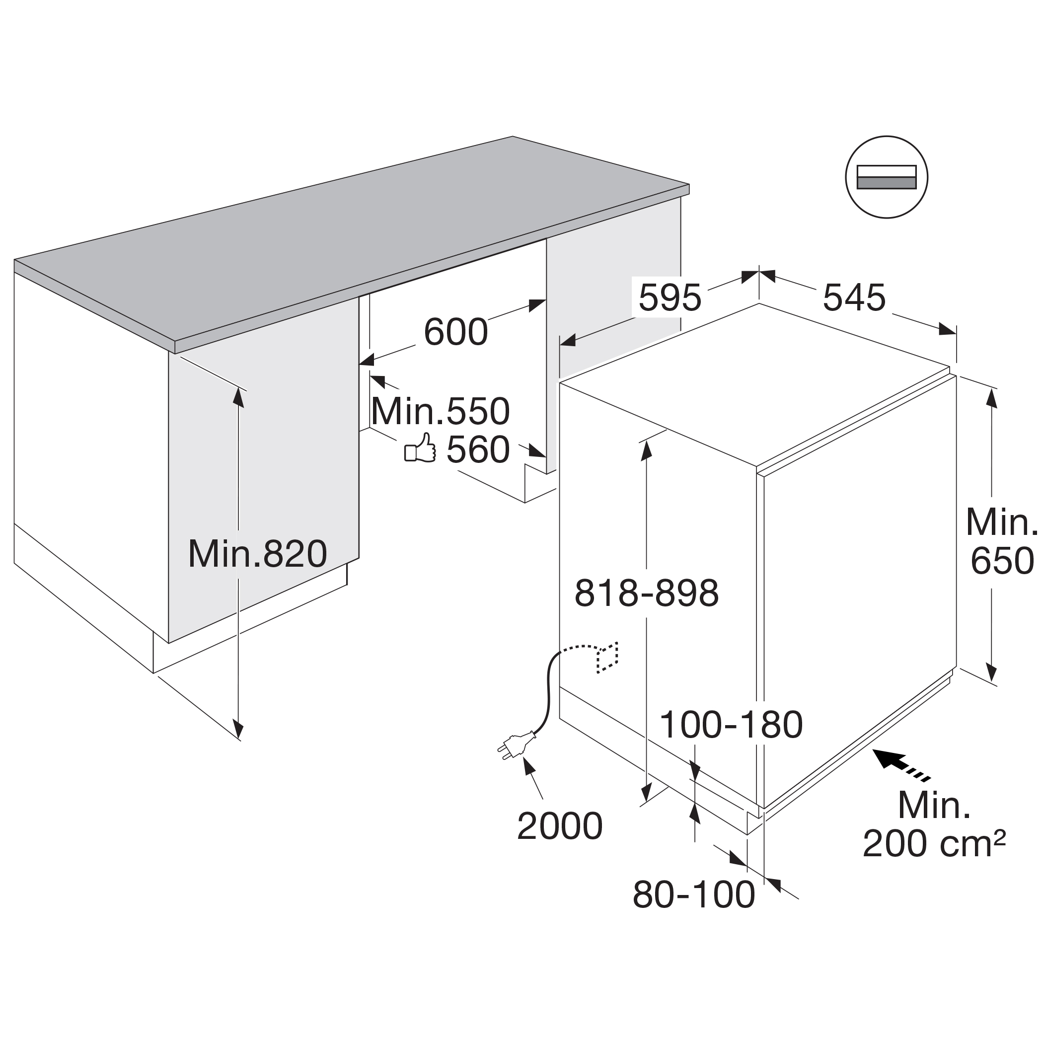 ATAG KU2590A onderbouw koelkast