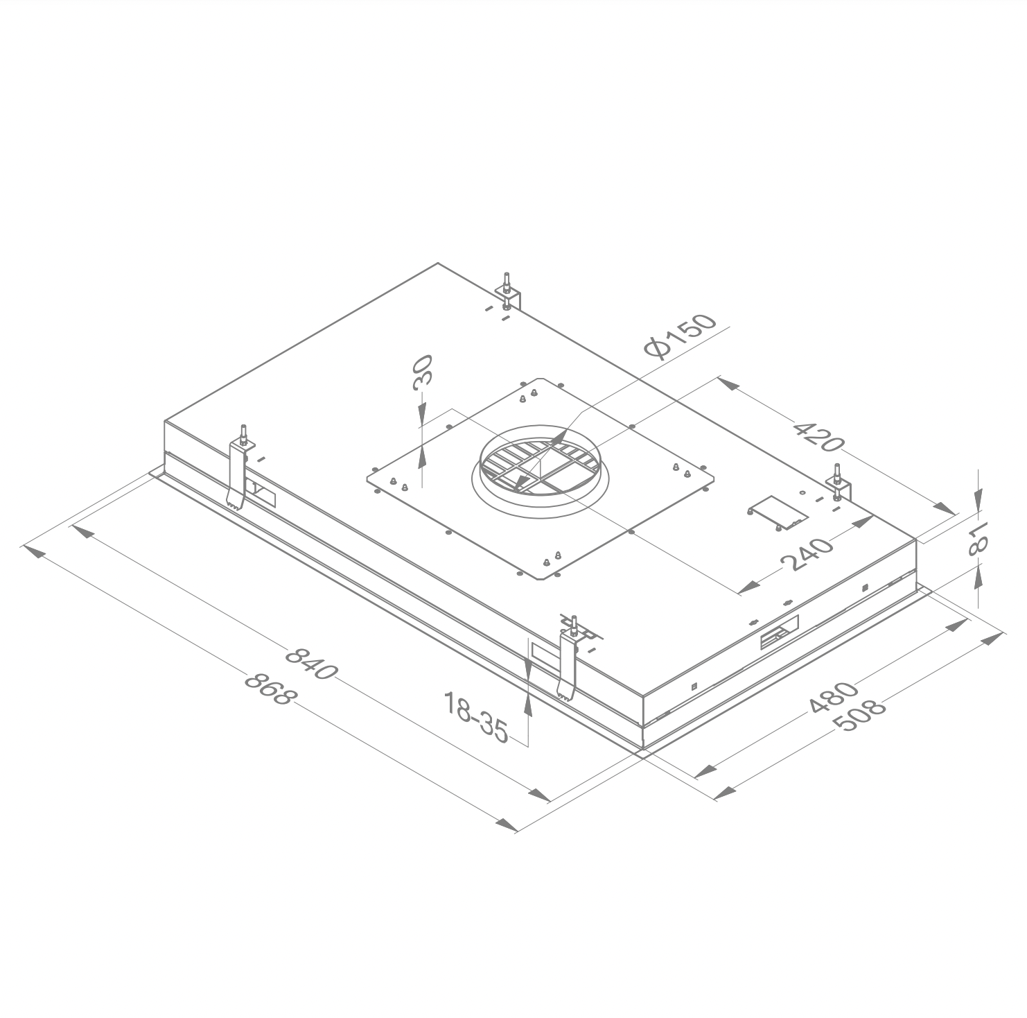 NOVY 6839 Pureline plafonddampkap - 90cm