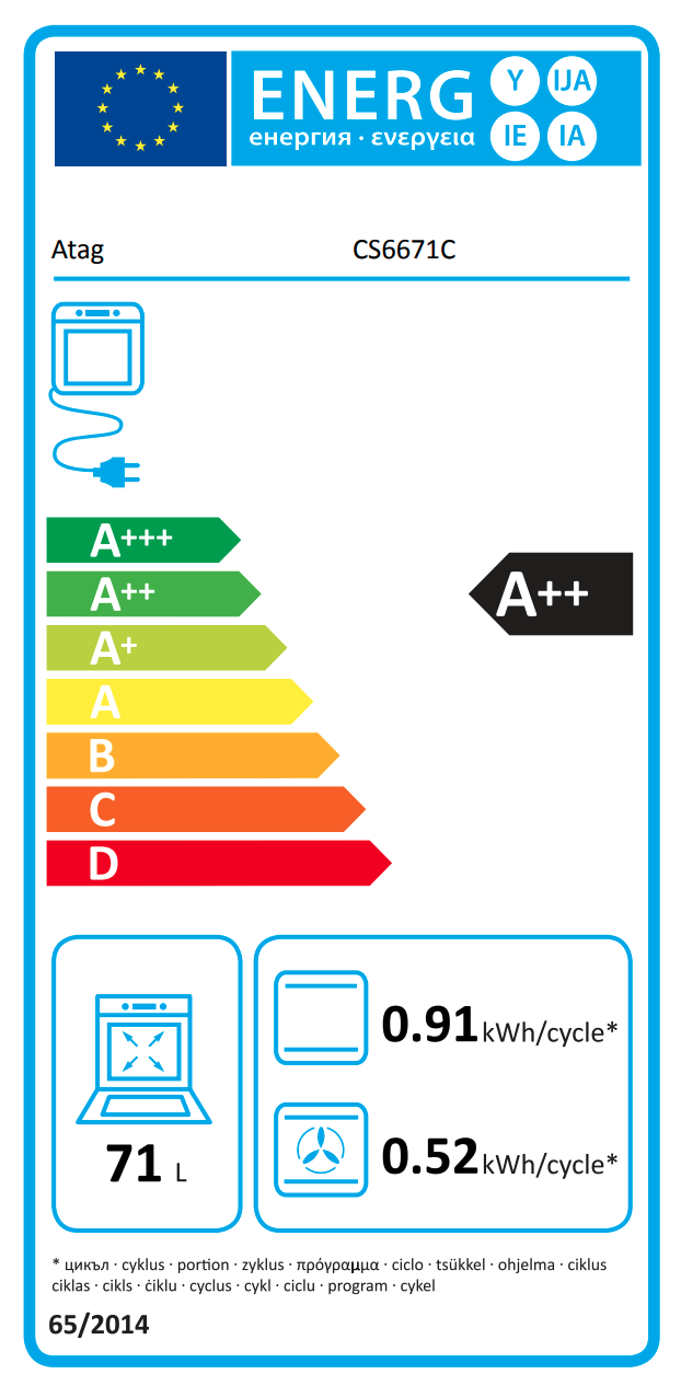 ATAG CS6671C multifunctionele oven met stoom - 60cm