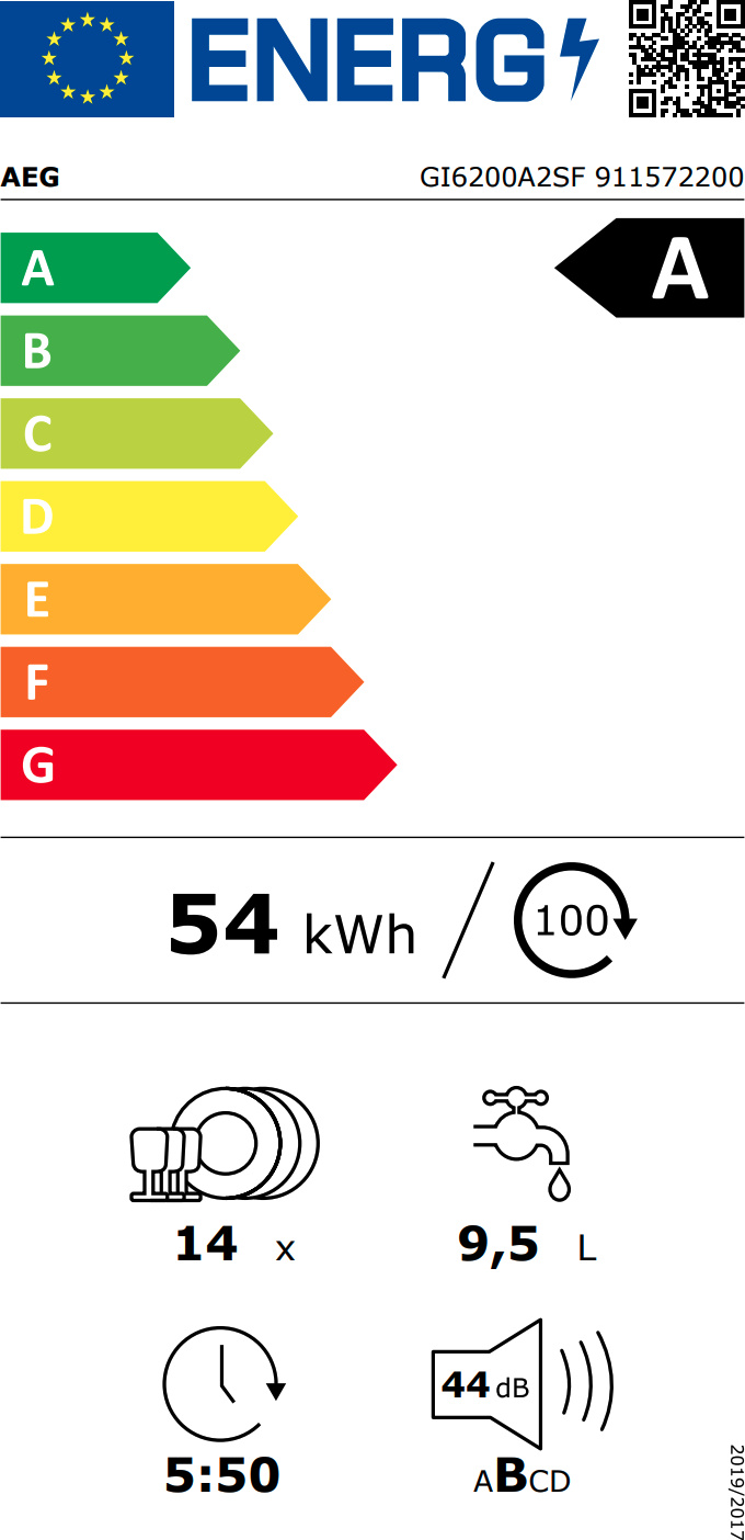 AEG GI6200A2SF vaatwasser volledig integreerbaar