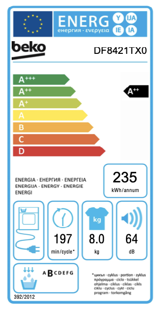 BEKO DF8421TX0 droogkast - warmtepomp