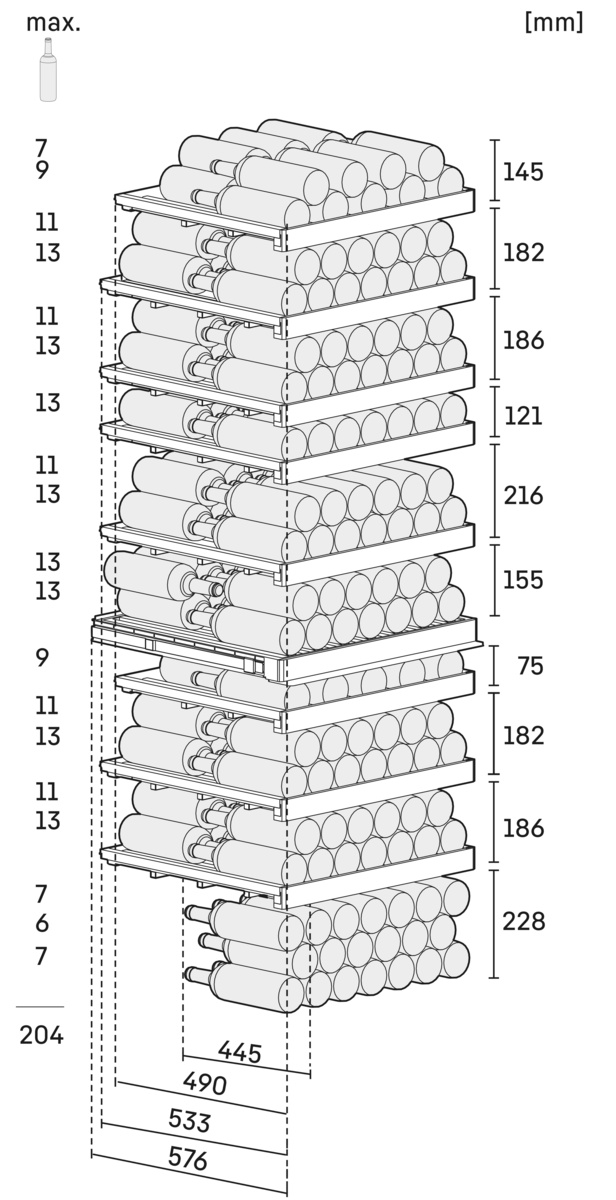 LIEBHERR WPGBI747220 vrijstaande wijnklimaatkast