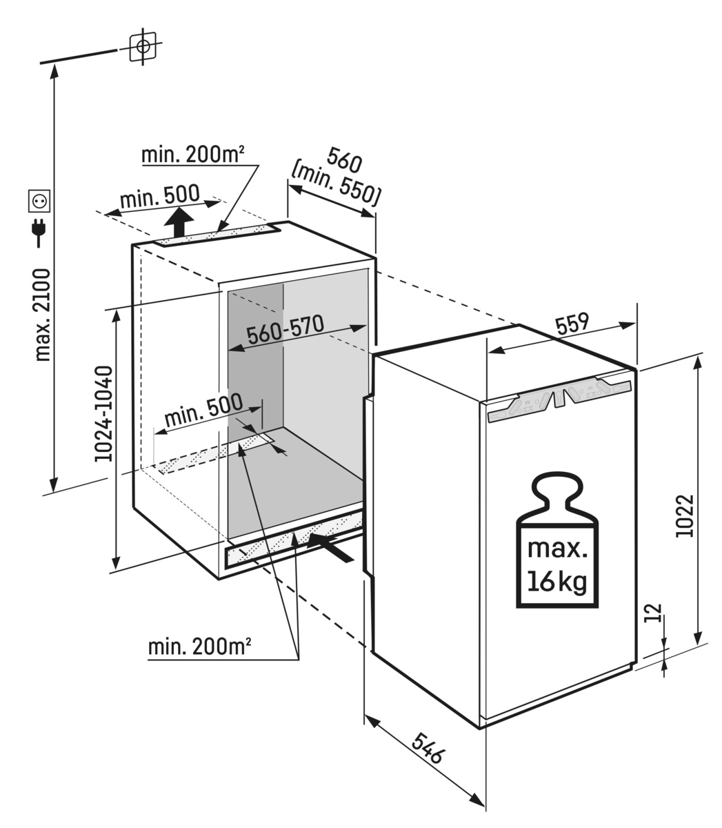LIEBHERR IRD400062 koelkast zonder vriesvak - 102cm