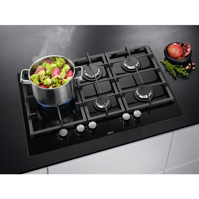 AEG HKB75820NB 6000 gaskookplaat - 75cm AEG HKB75820NB 6000 gaskookplaat - 75cm