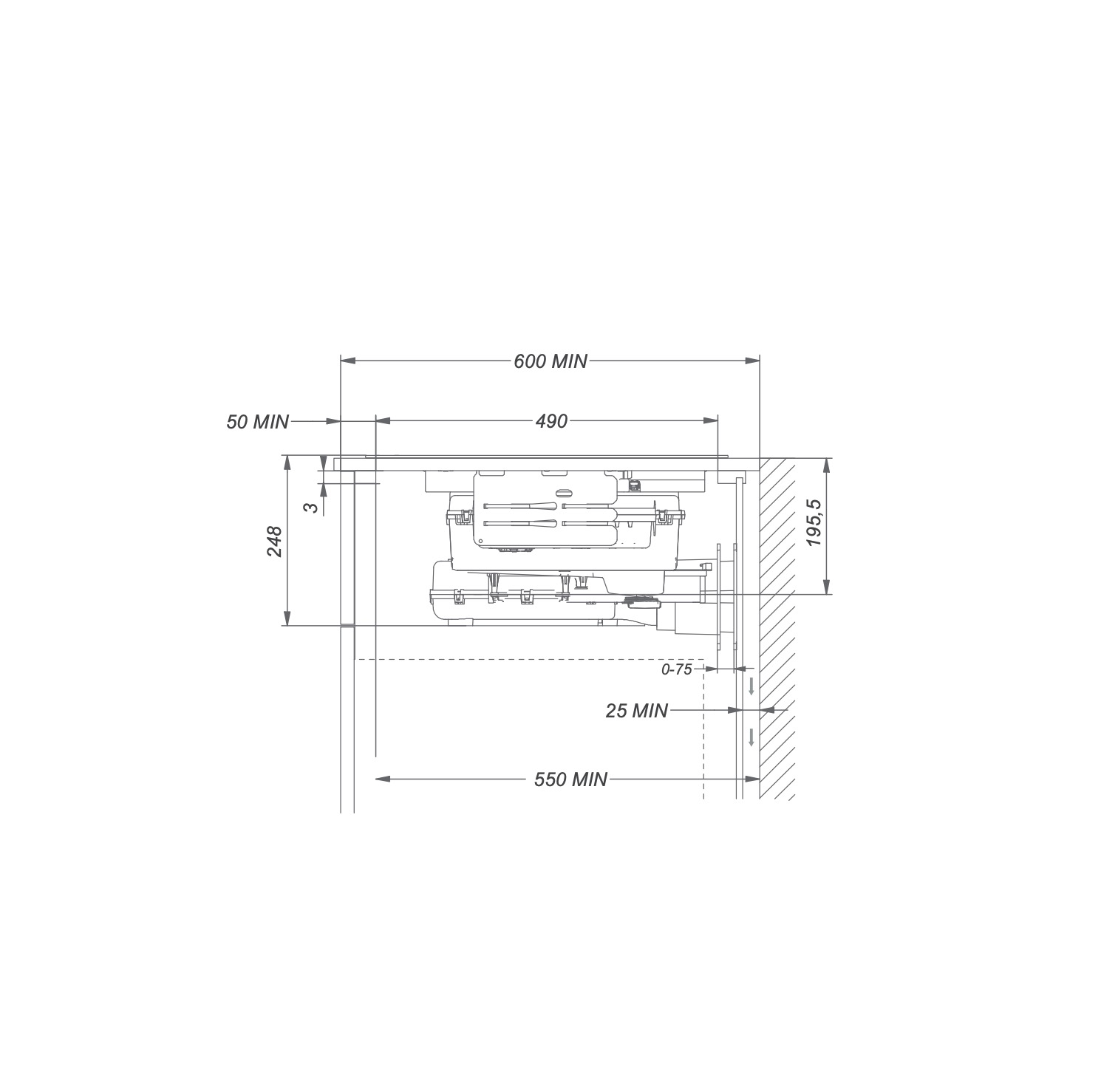 NOVY 1881 EASY kookplaat met afzuiging - 65cm
