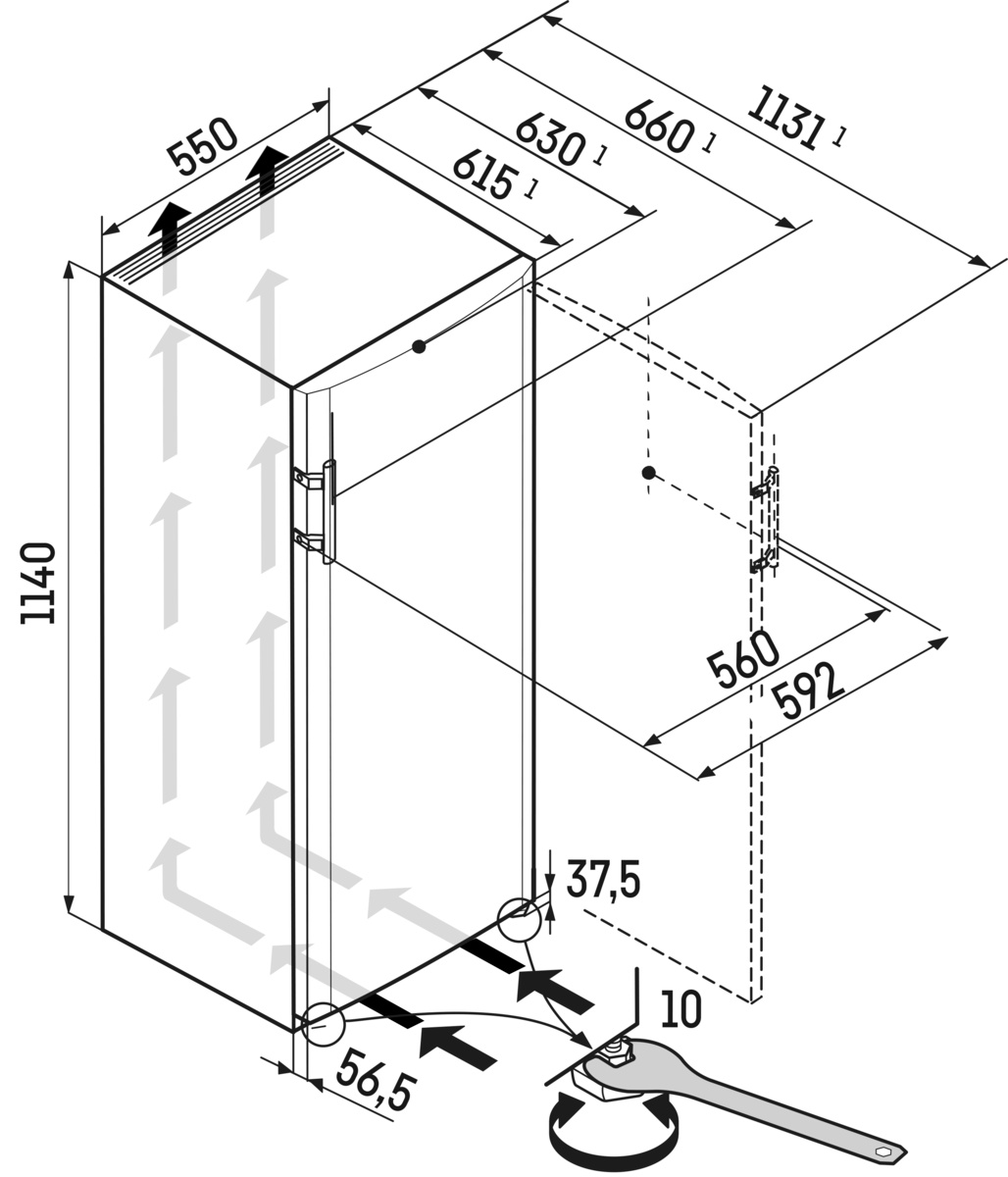 LIEBHERR KE235026 vrijstaande koelkast zonder vriesvak - 114cm