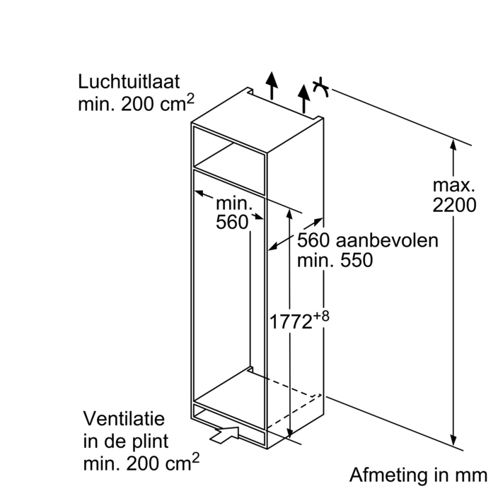 BOSCH KIR81EDD0 SERIE 6 koelkast zonder vriesvak - 178cm