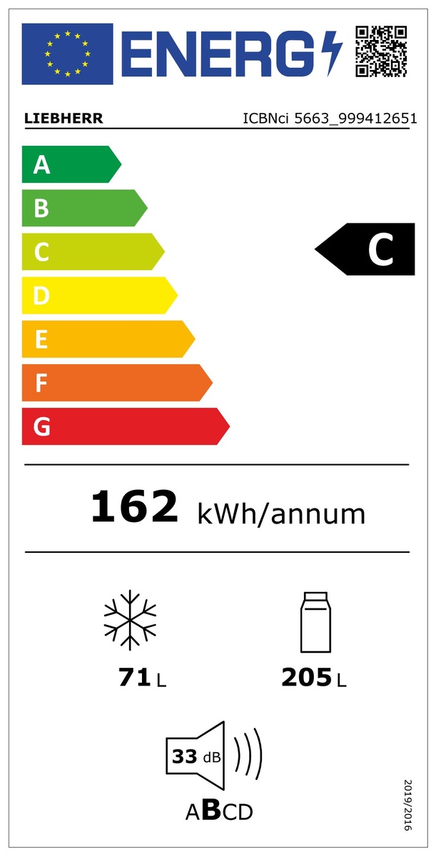 LIEBHERR ICBNC566320 koel-/vriescombinatie - 194cm
