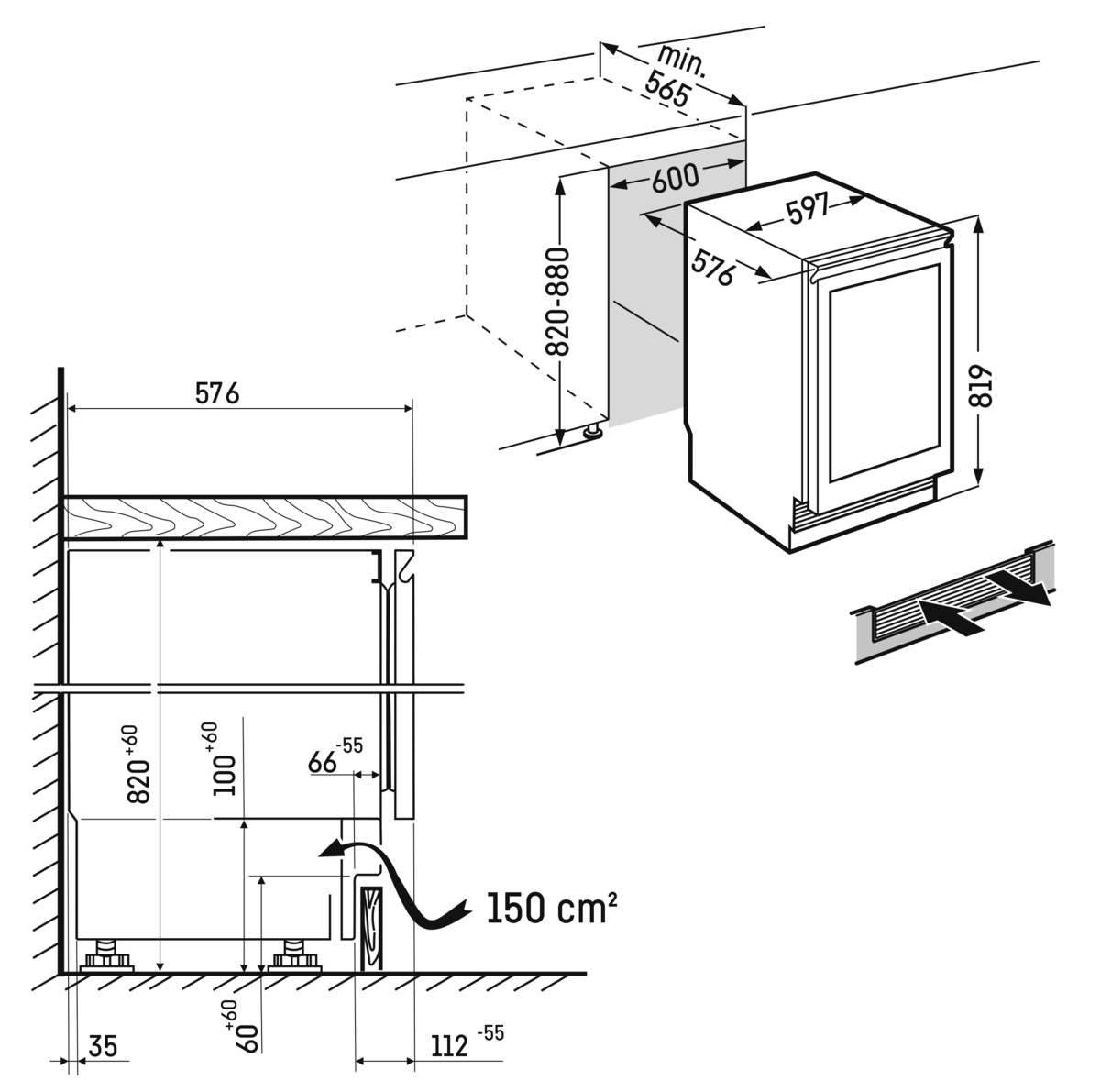 LIEBHERR UWGB363220 onderbouw wijnkoelkast
