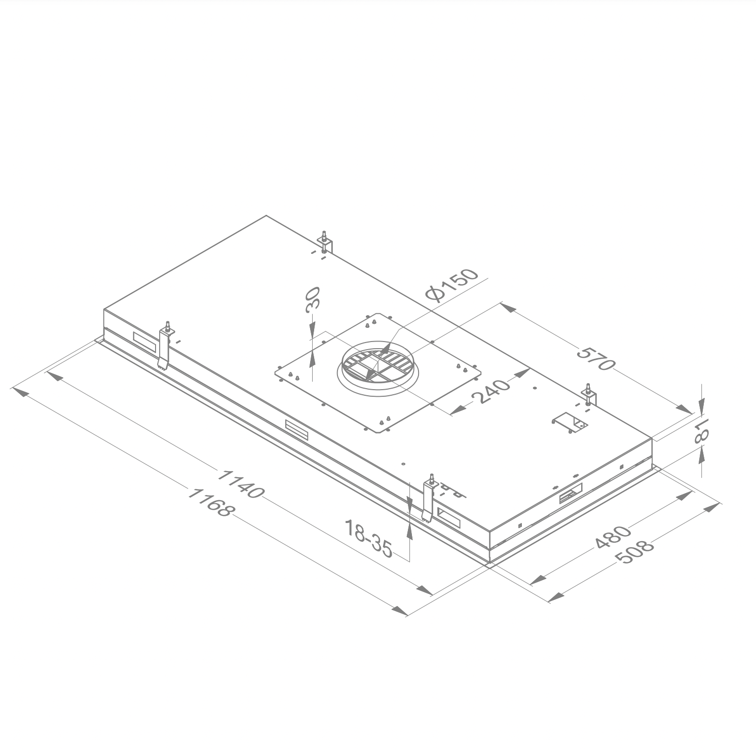 NOVY 6845 Pureline plafonddampkap - 120cm