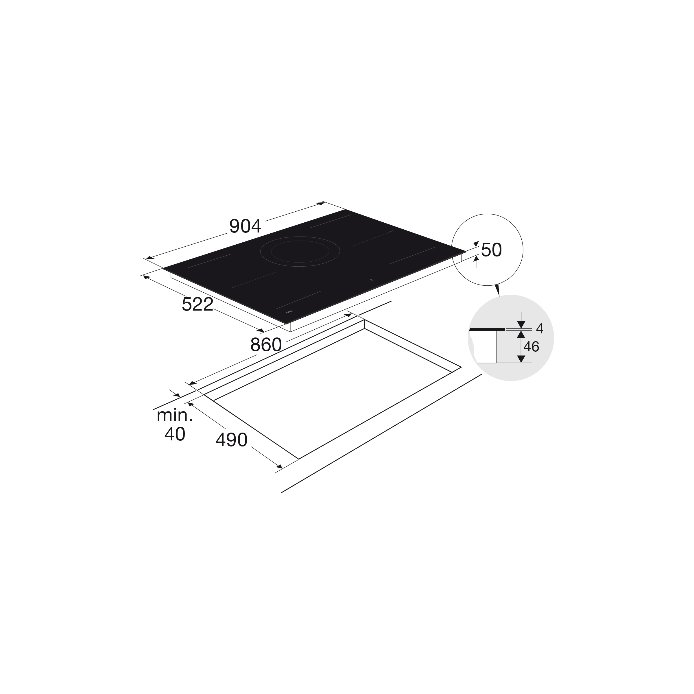 ATAG HI29571SV inductiekookplaat - 90cm