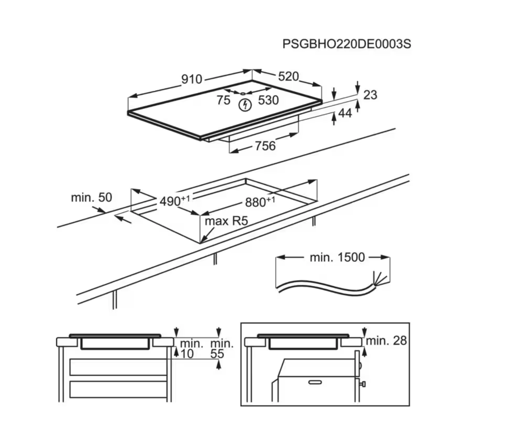 AEG TK95II08FB 6000 inductiekookplaat - 90cm