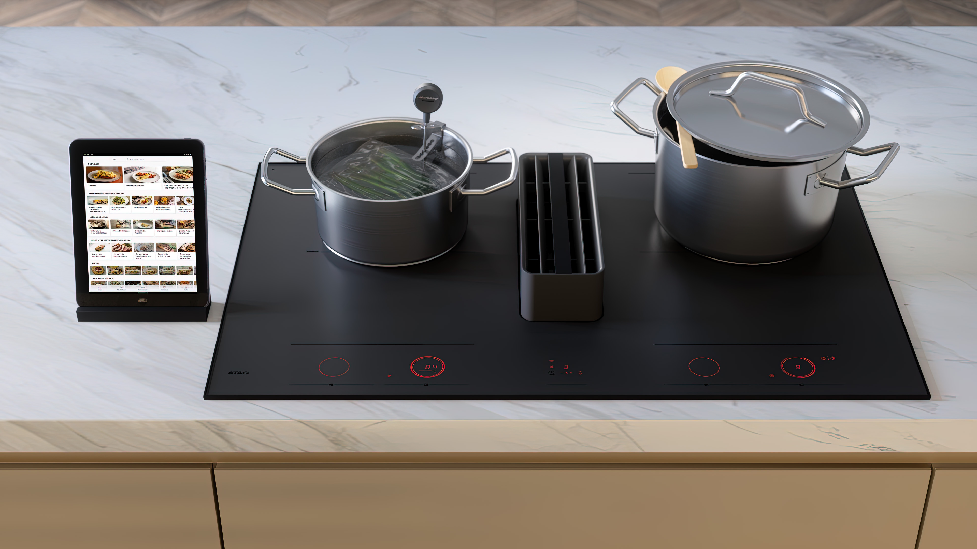 ATAG HIDD28472SV kookplaat met afzuiging - 83cm