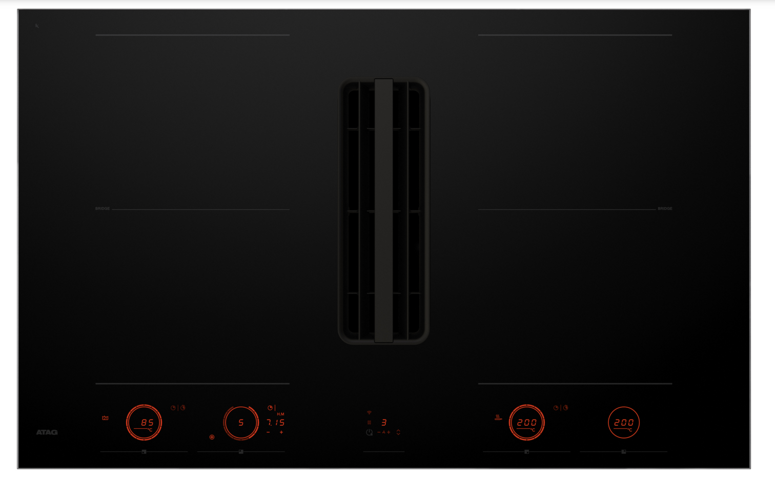 ATAG HIDD28471SV kookplaat met afzuiging - 83cm