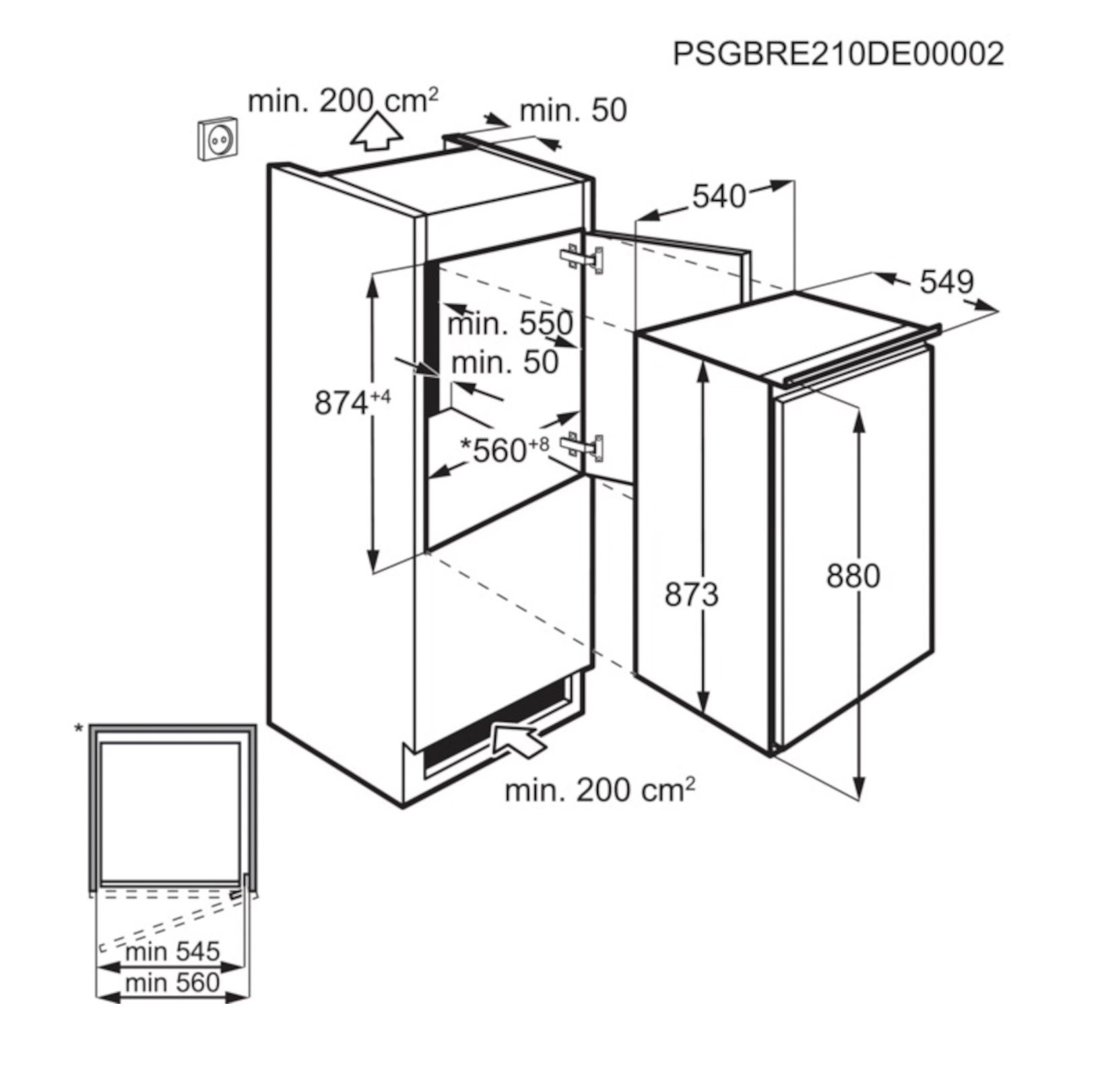 AEG OSK5O882DS 5000 koelkast zonder vriesvak - 88cm AEG OSK5O882DS 5000 koelkast zonder vriesvak - 88cm