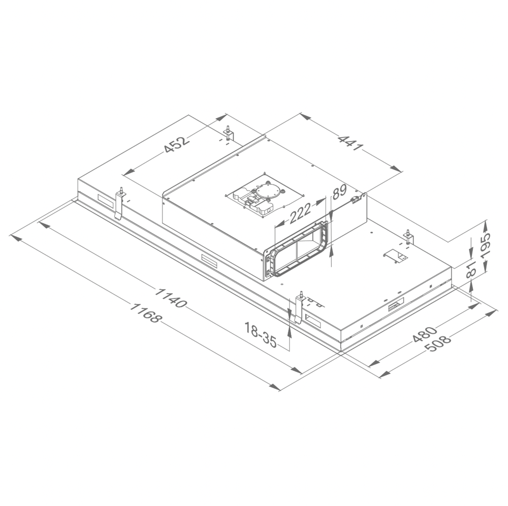 NOVY 6820 Pureline Compact plafonddampkap - 120cm