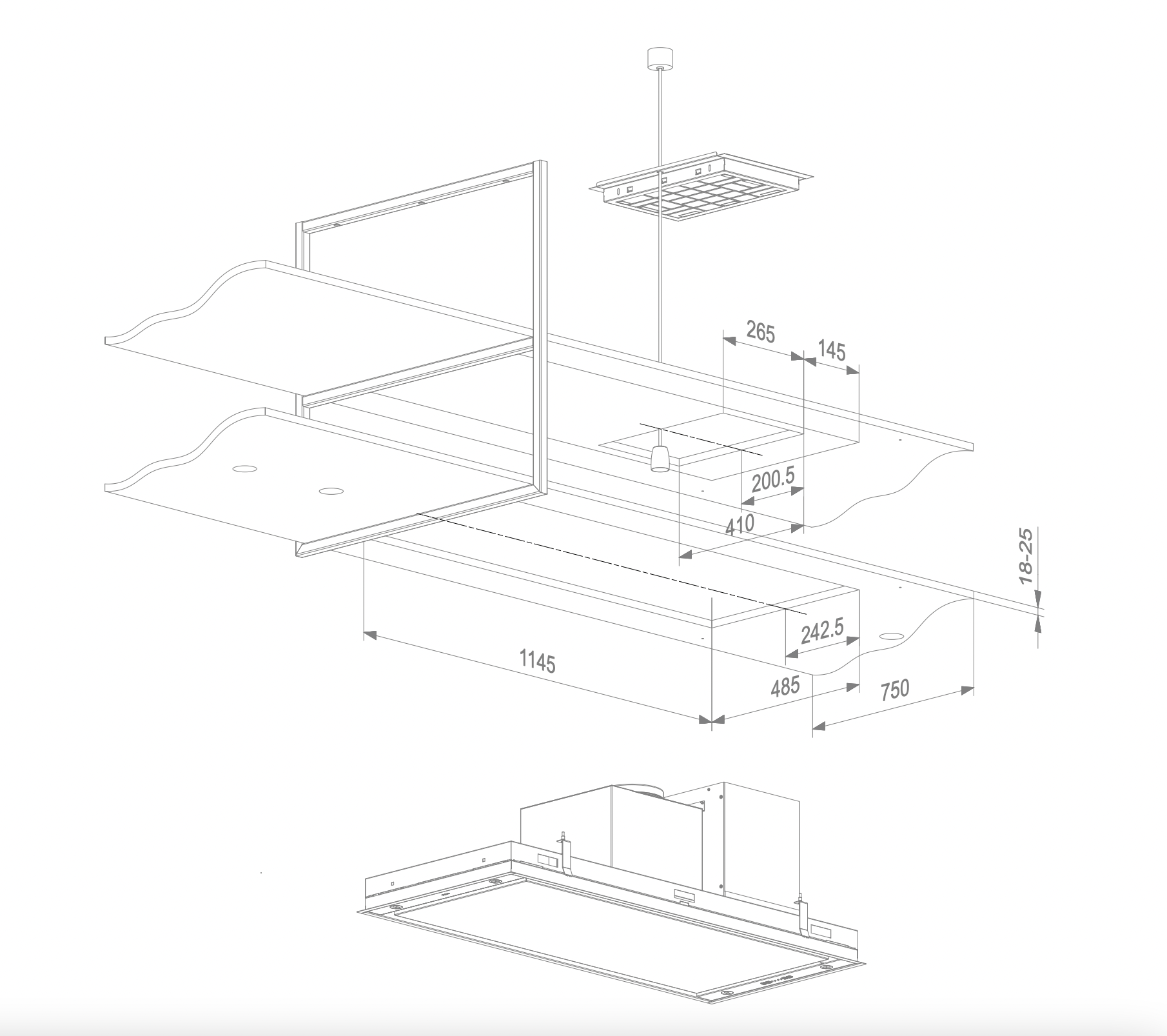 NOVY 15006 eilanddampkap - 120cm