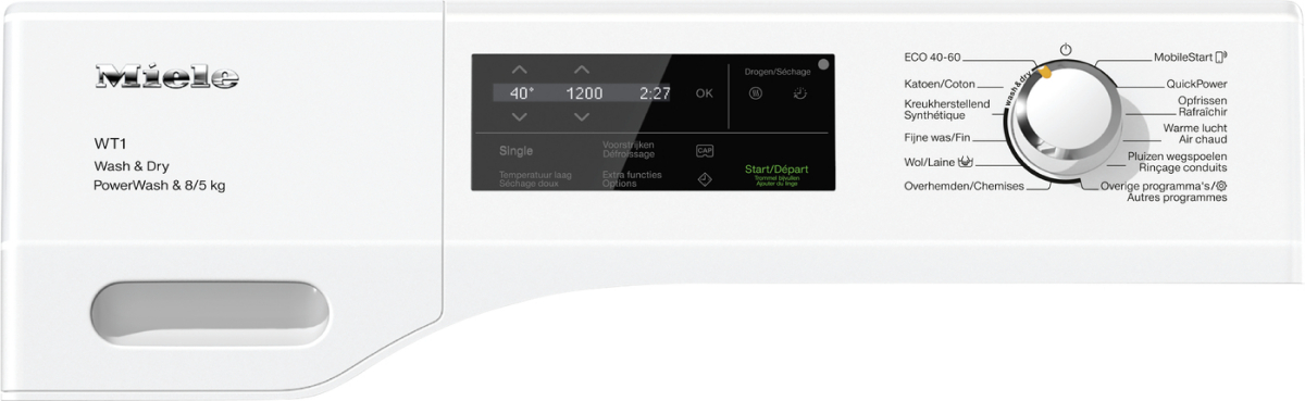 MIELE WTI370WPM STANDARD CHROME EDITION was- droogcombinatie