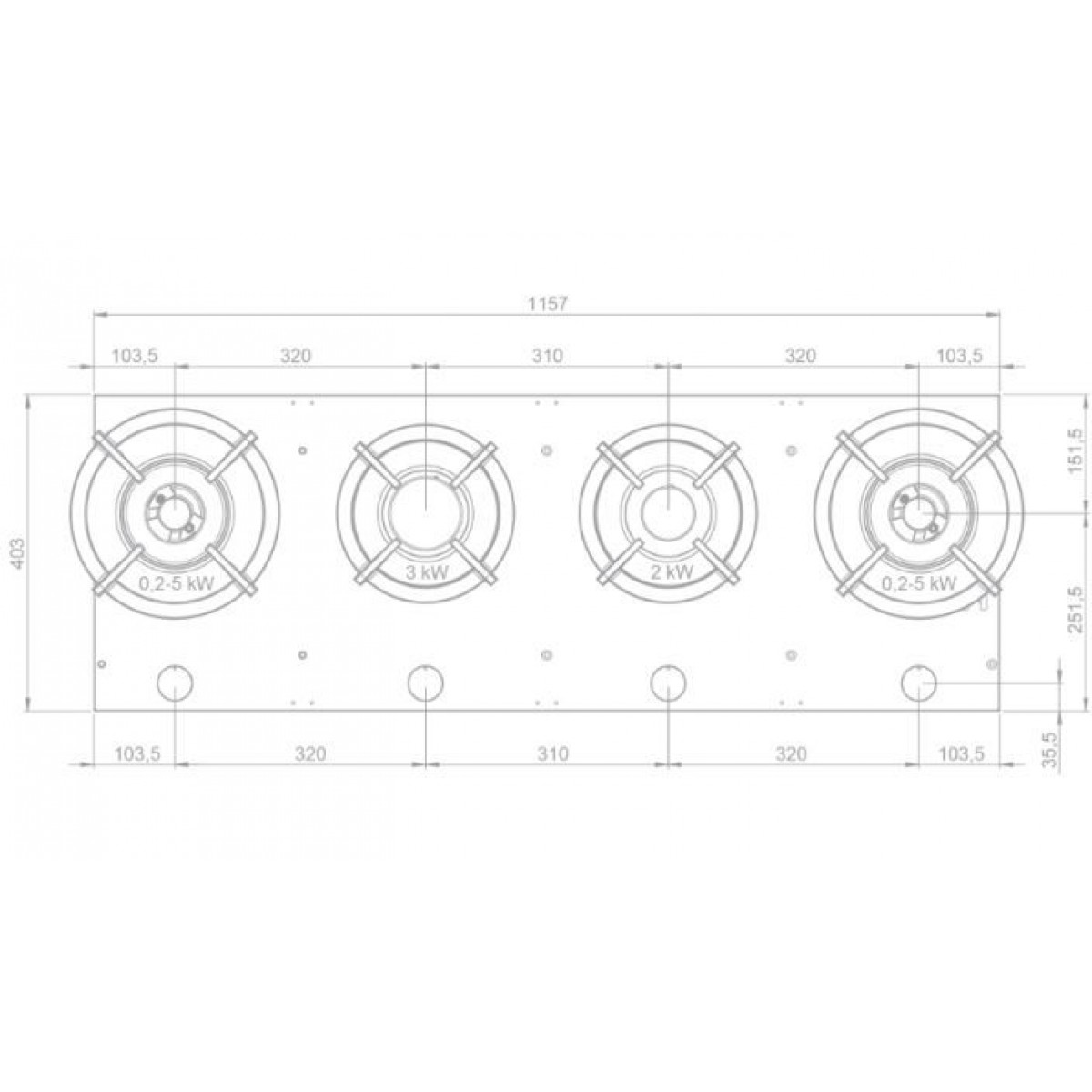 NOVY 56012 gaskookplaat - domino