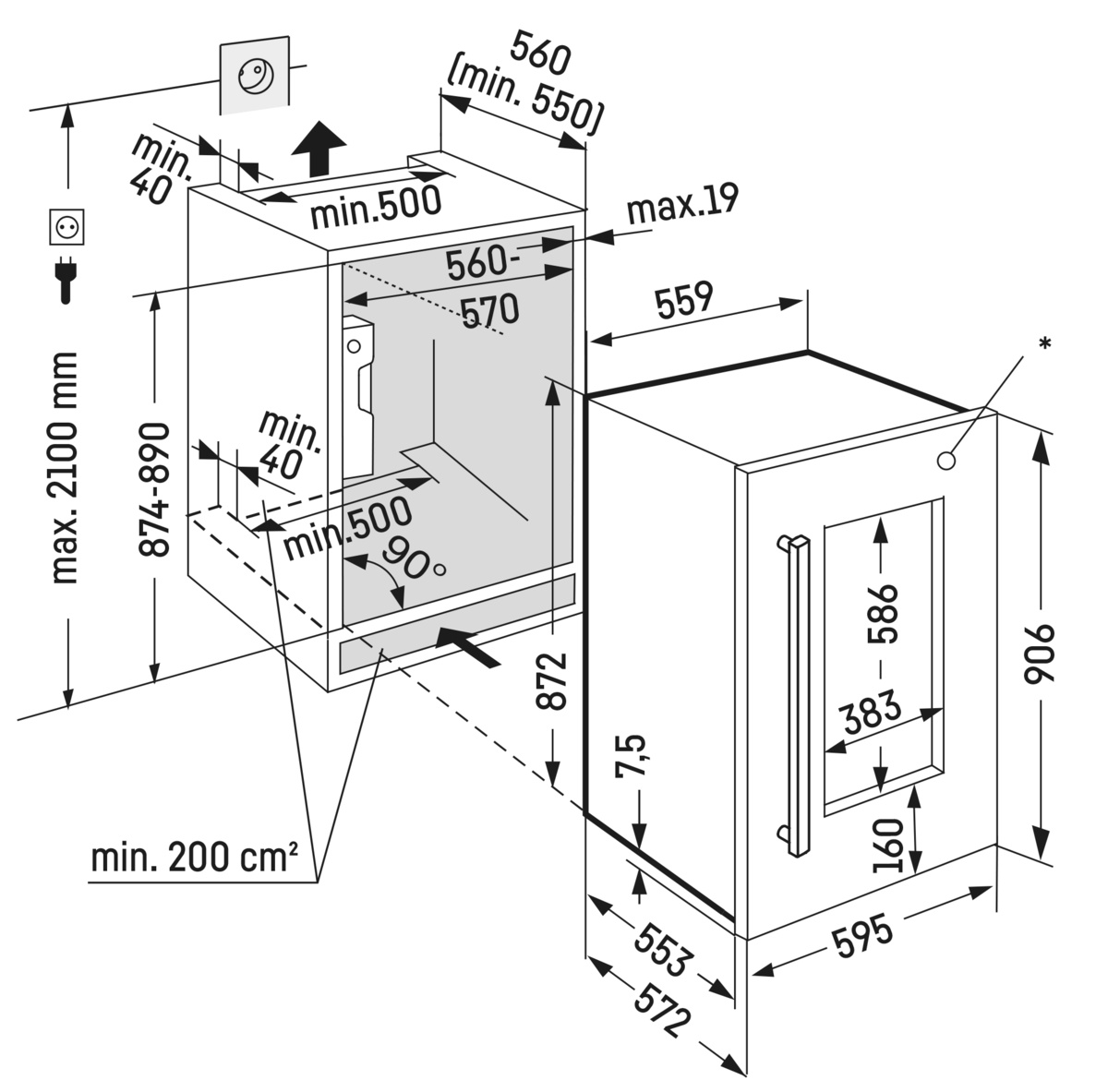 LIEBHERR EWTDF165326 integreerbare wijnklimaatkast