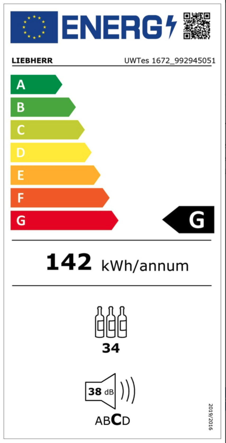 LIEBHERR UWTES167226 integreerbare wijnklimaatkast