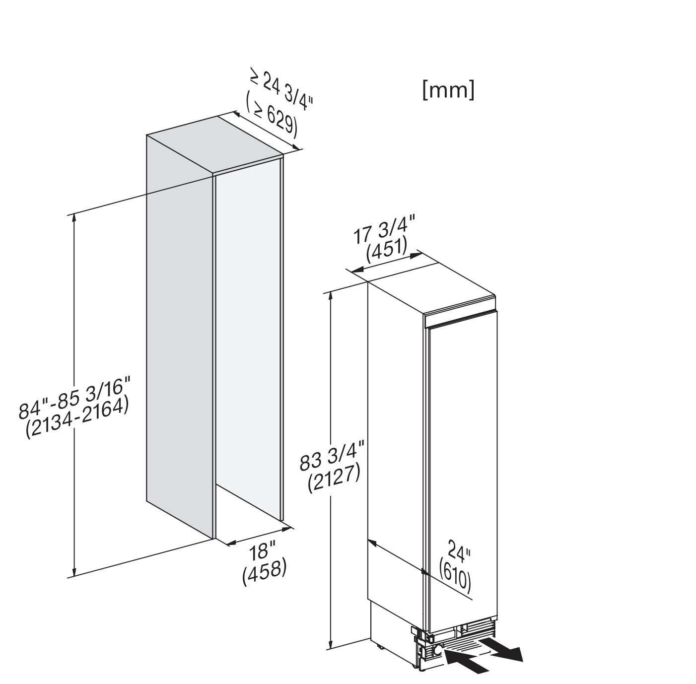 MIELE F2413VILEFT MASTERCOOL inbouw vriezer - 213cm