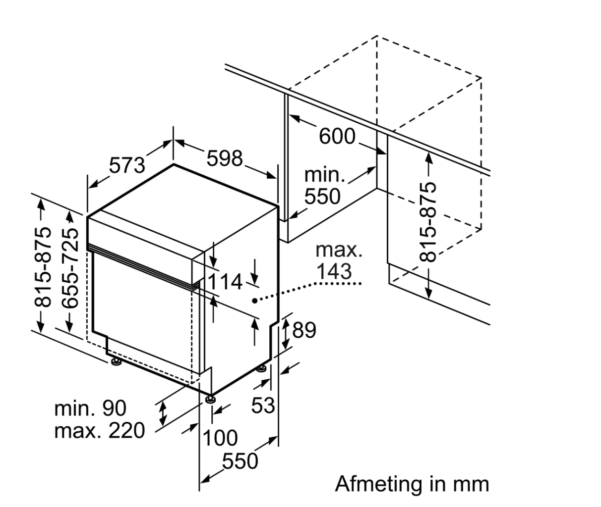 SIEMENS SN53ES04TE iQ300 vaatwasser met bedieningspaneel