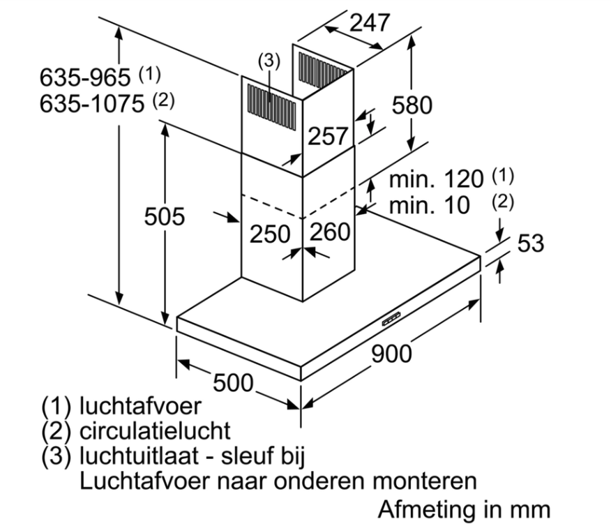 BOSCH DWB96BC50M SERIE 2 wandschouwdampkap - 90cm
